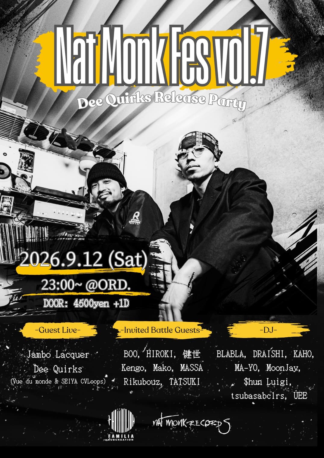 Nat Monk Fes vol.7 Dee Quirks Release Party