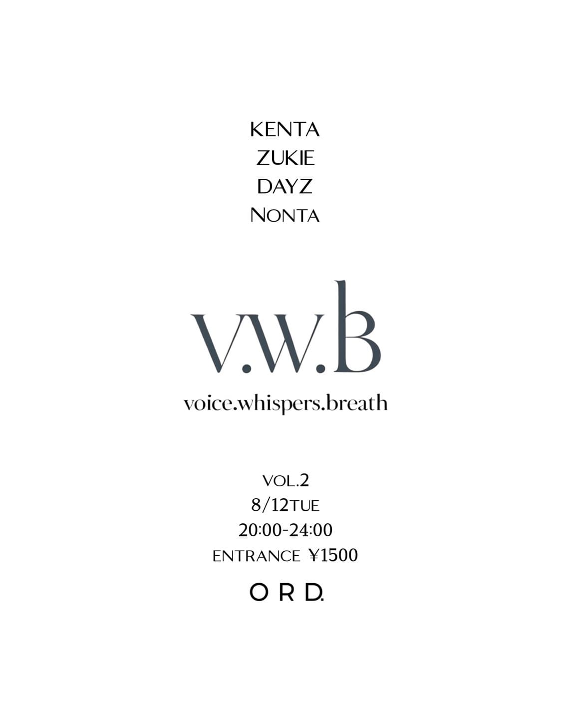 V.W.B voice.whisper.breath