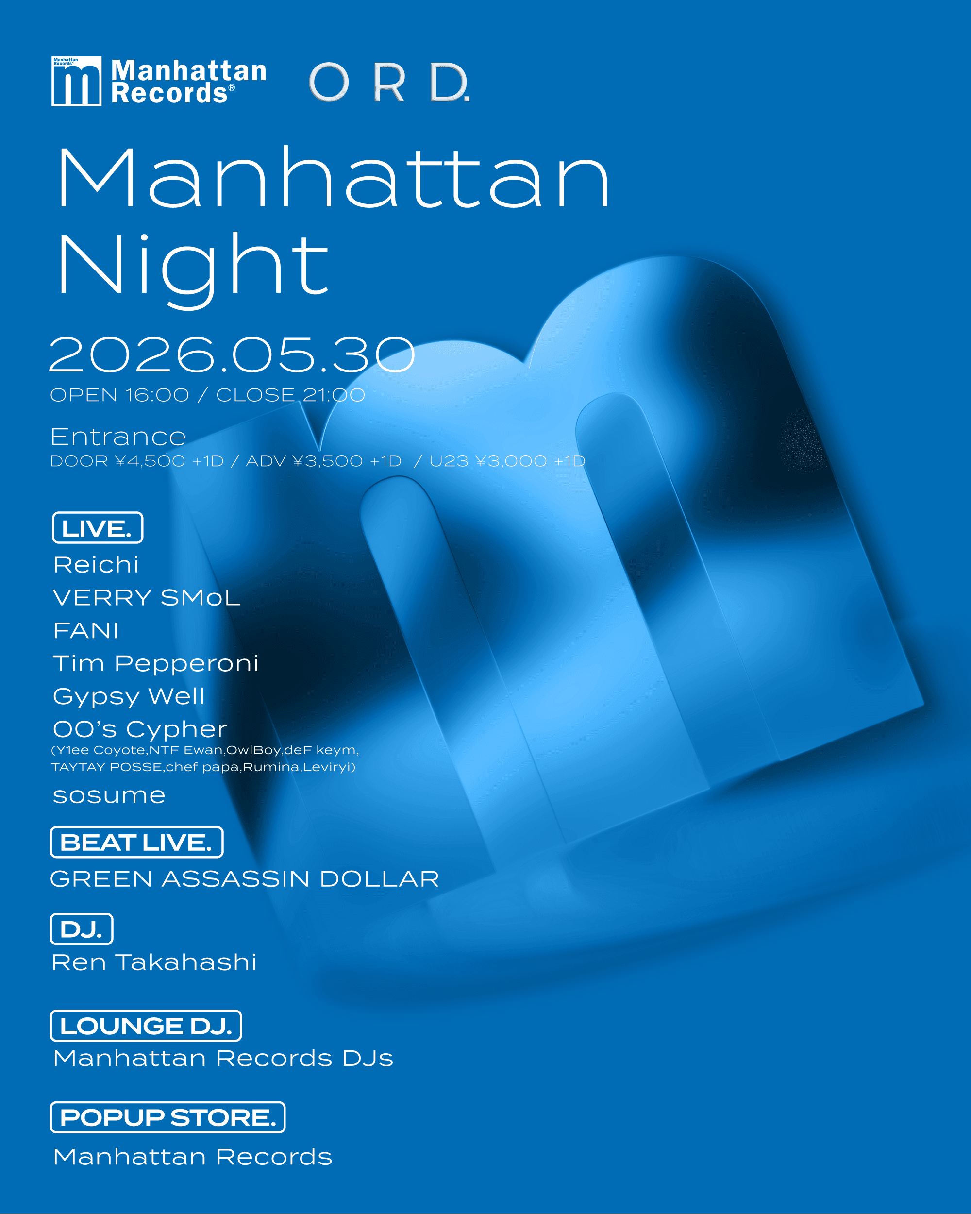 Manhattan Records & ORD. Presents「Manhattan Night」